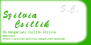 szilvia csillik business card